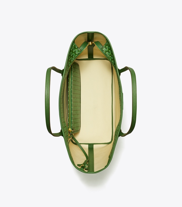 Tory Burch designer トートバッグ エバーレディ ジップ トート in Arugula オーバーヘッド