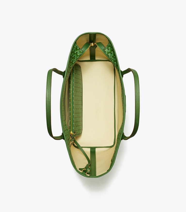 Tory Burch designer トートバッグ エバーレディ ジップ トート in Arugula angle
