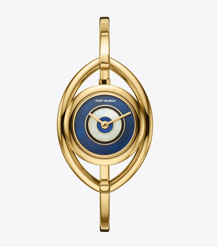 Evil Eye Bangle Watch, Gold-Tone/Ivory, 25 MM: Women's Designer Strap  Watches
