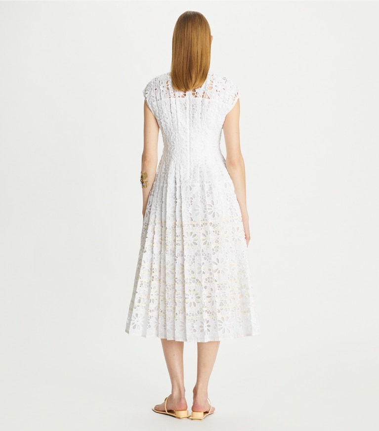 Tory Burch designer dresses Eyelet Claire McCardell Cotton Dress in White front