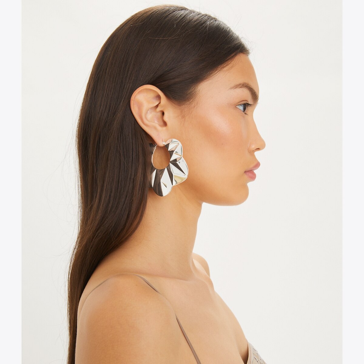 Faceted Hoop Earring: Women's Designer Earrings | Tory Burch