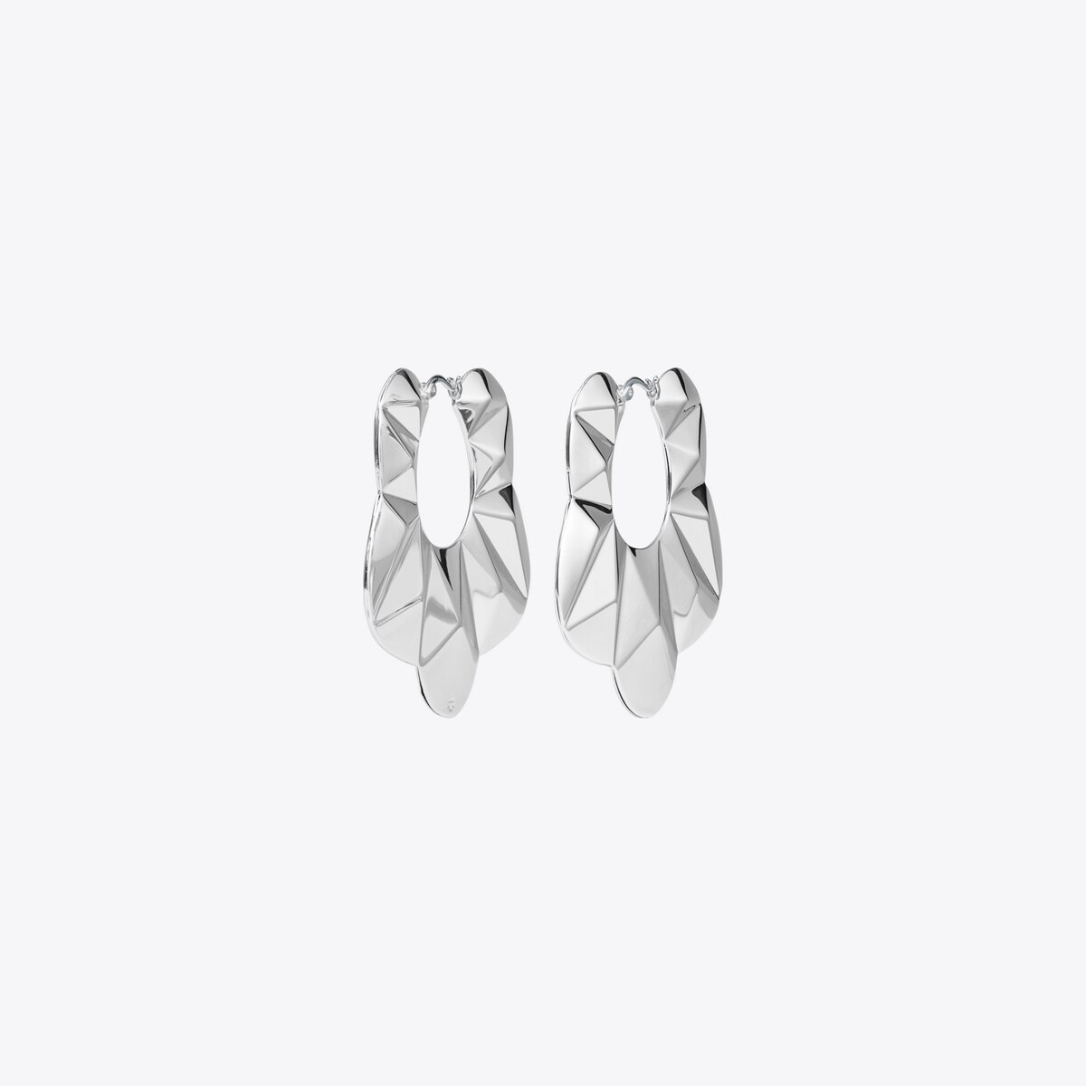 【TORYBURCH】 white and silver earrings （関税送料込） Faceted Hoop Earring: Women's Designer Earrings | Tory Burch