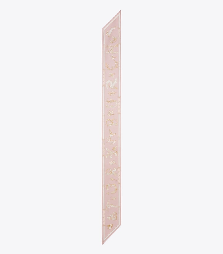 Tory Burch designer スカーフ・マフラー フェアリーテイル リボンタイ in Fairytale Ribbon Tie Iced Petal オーバーヘッド