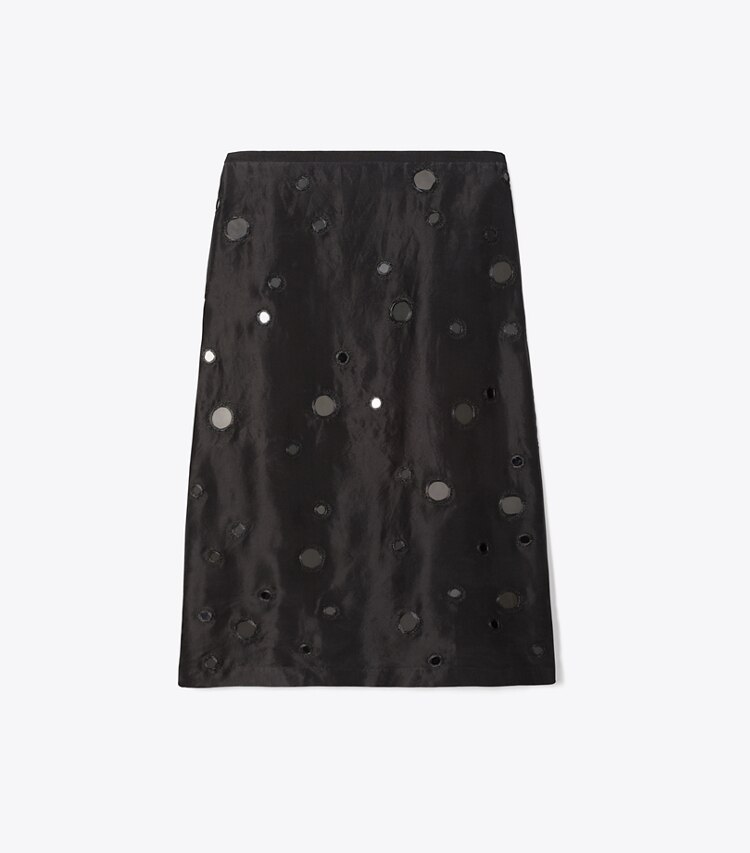 Tory Burch diseñador prendas inferiores Falda con adornos Mirror en Black frente