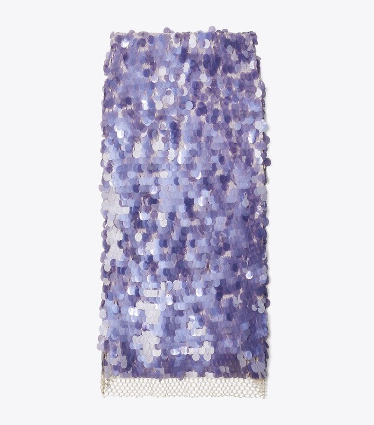 Tory Burch diseñador prendas inferiores Falda con lentejuelas en Heirloom Lilac frente