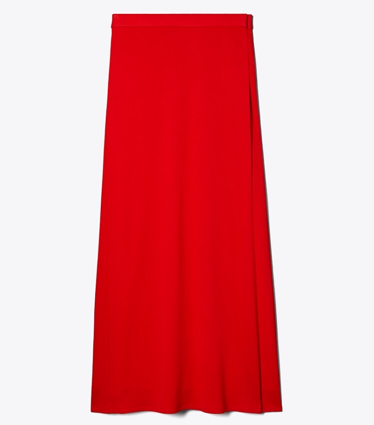 Tory Burch diseñador prendas inferiores Falda cruzada de crepé de jersey en Vivid Red frente