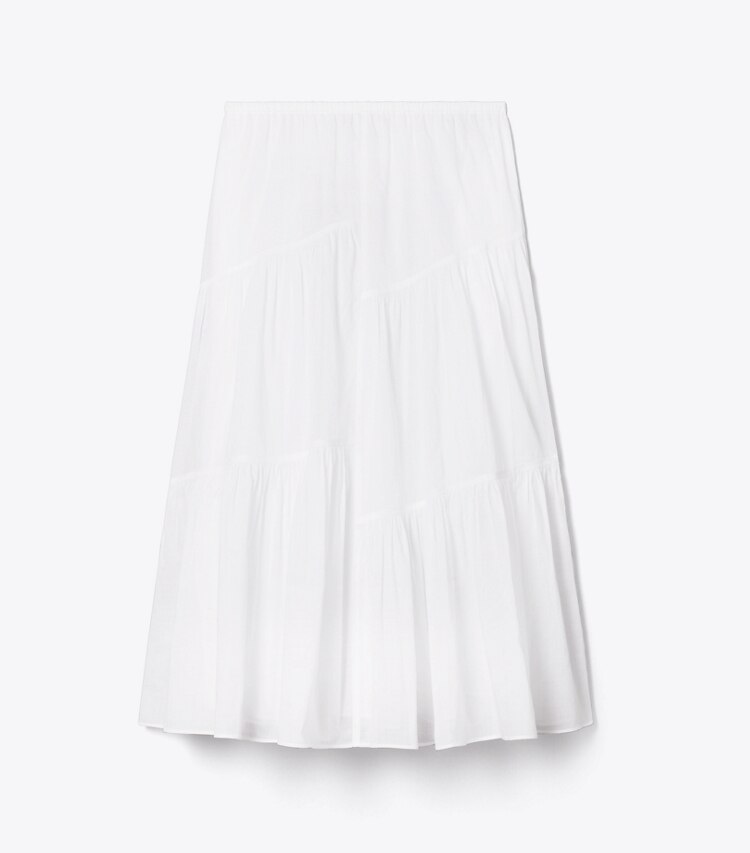 Tory Burch diseñador ropa de playa Falda de algodón en White frente