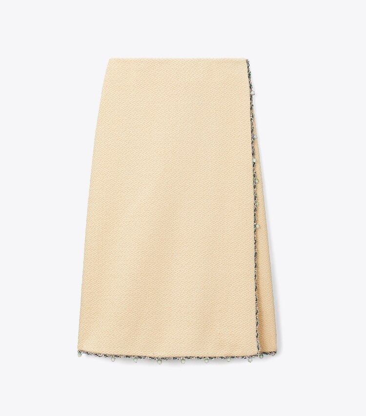 Tory Burch diseñador prendas de abajo Falda de bouclé en Ivory frente