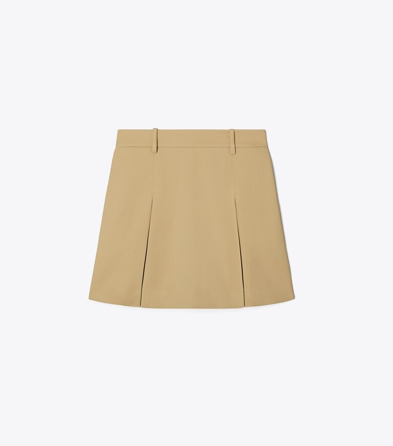 Tory Sport diseñador prendas inferiores Falda de golf de sarga Tech en Pale Teak frente