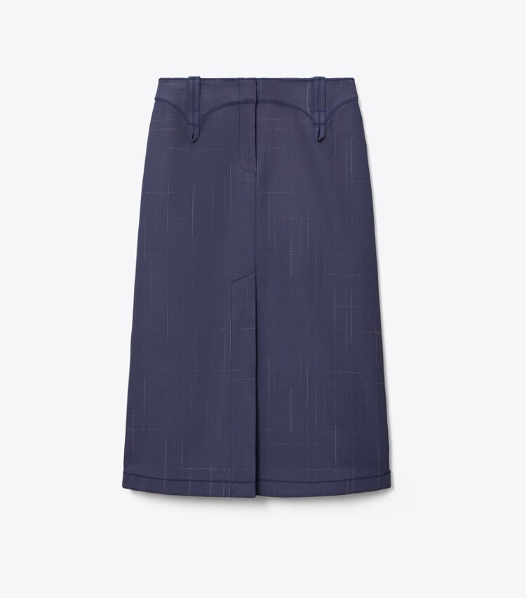 Tory Burch diseñador prendas inferiores Falda de lana en Steel frente