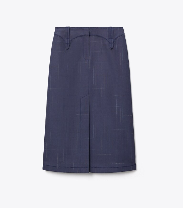 Tory Burch diseñador prendas inferiores Falda de lana en Steel frente