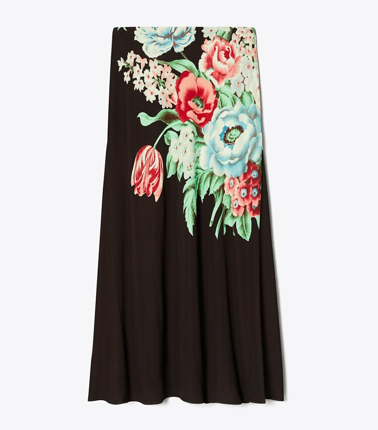 Tory Burch diseñador prendas inferiores Falda de punto estampada en Brown Floral frente