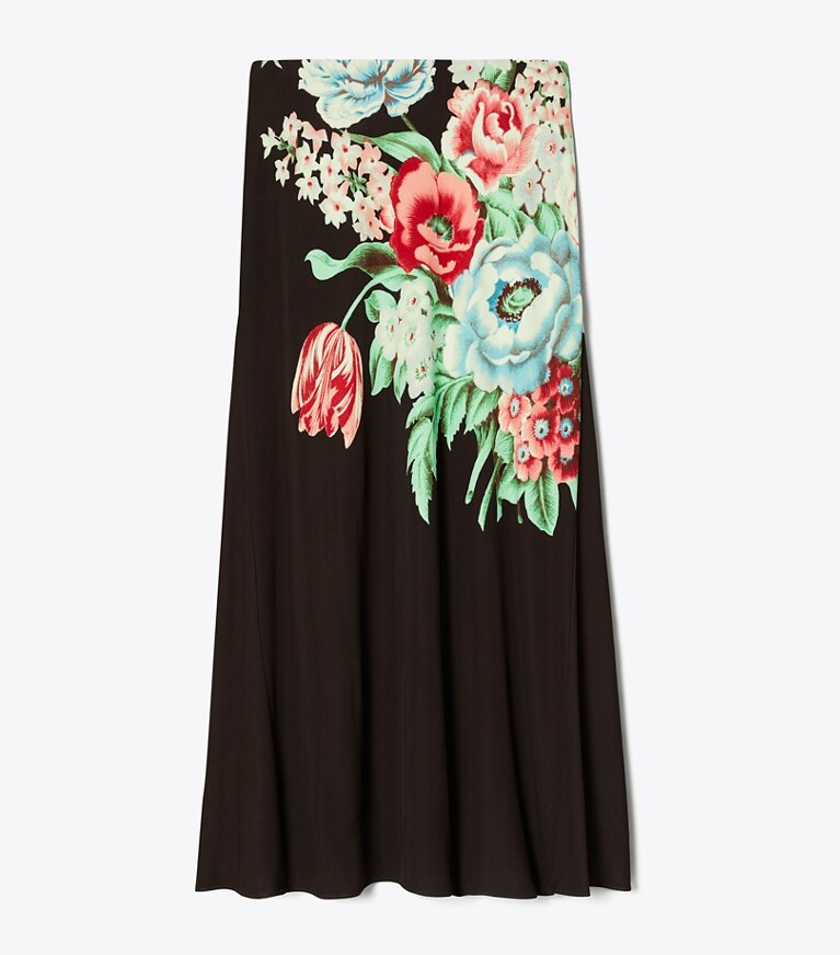 Tory Burch diseñador prendas inferiores Falda de punto estampada en Brown Floral frente