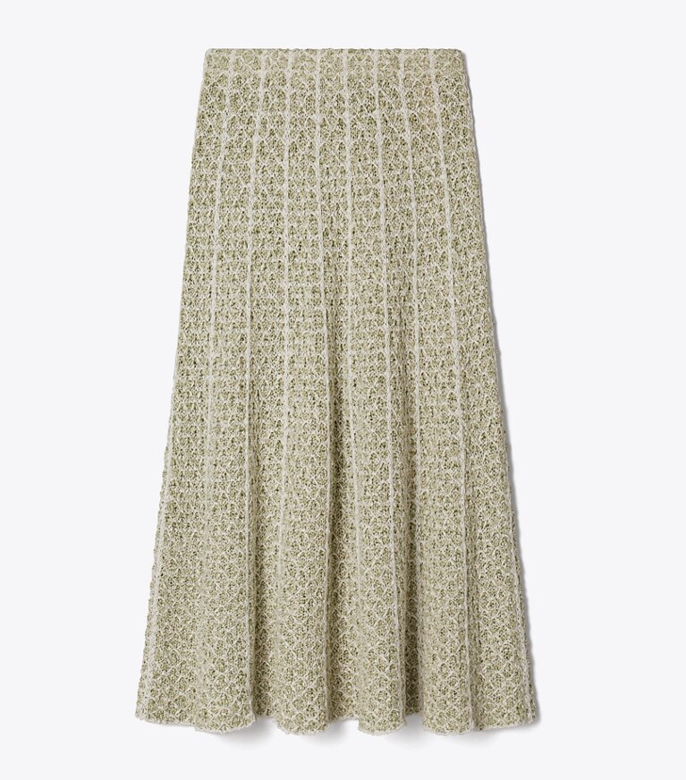 Tory Burch diseñador prendas inferiores Falda de punto plisada en Green / White frente