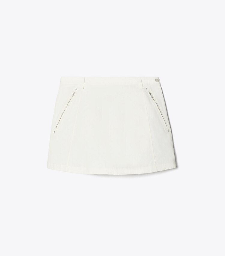 Tory Sport diseñador prendas inferiores Falda de sarga de nailon en Snow White frente