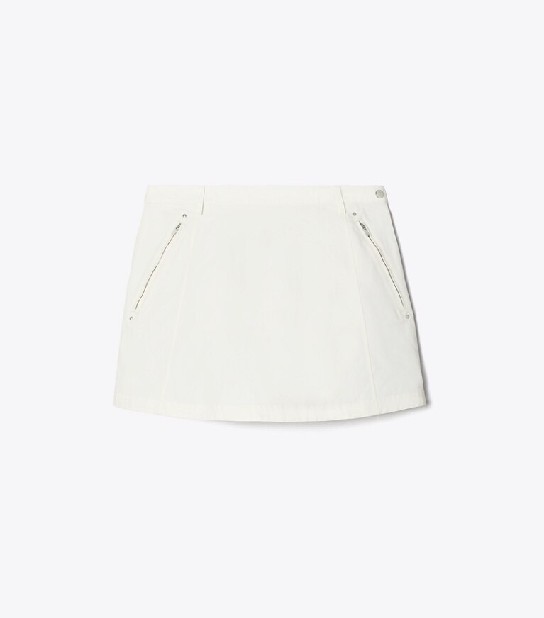 Tory Sport diseñador prendas inferiores Falda de sarga de nailon en Snow White frente