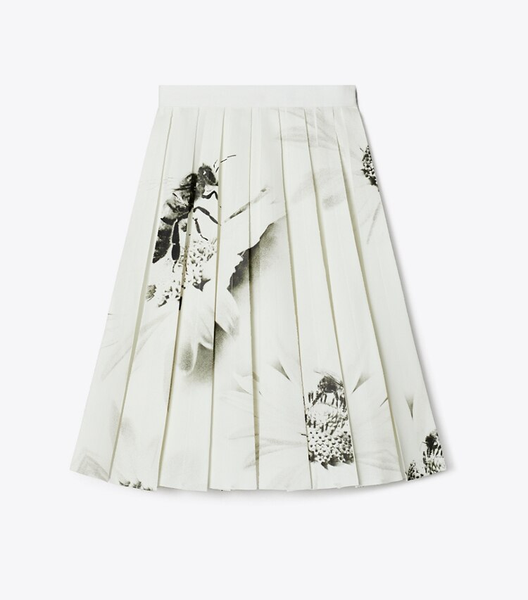 Tory Burch diseñador prendas inferiores Falda de sarga estampada en Gray Bee frente