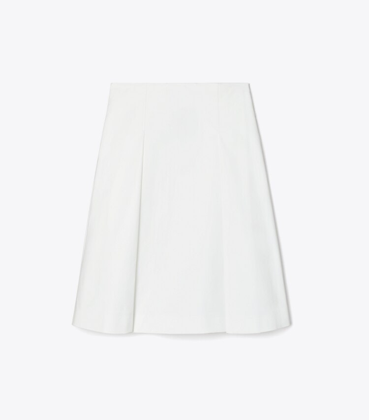 Tory Burch diseñador prendas inferiores Falda de sarga plisada en White frente