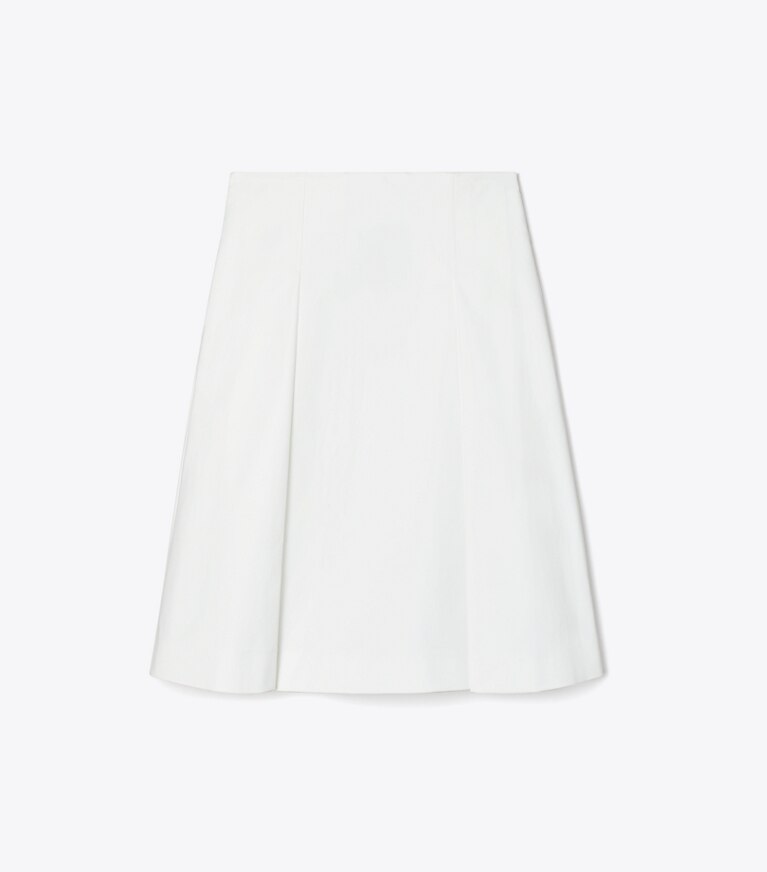 Tory Burch diseñador prendas inferiores Falda de sarga plisada en White frente