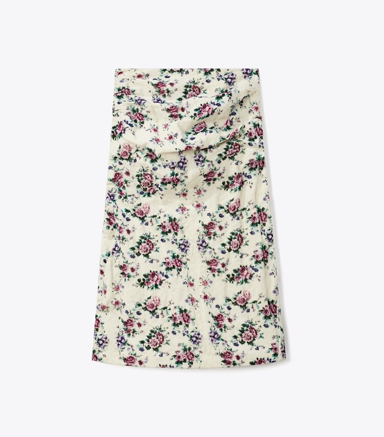 Tory Burch diseñador prendas inferiores Falda de terciopelo de algodón estampado en Purple Floral frente