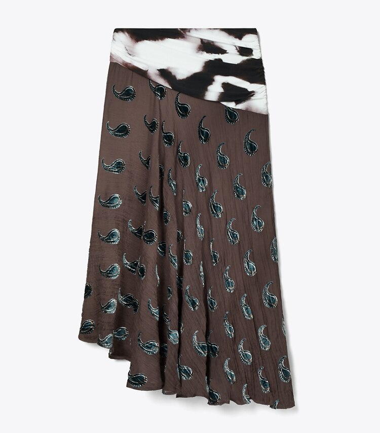 Tory Burch diseñador prendas inferiores Falda de terciopelo en Brown Paisley frente
