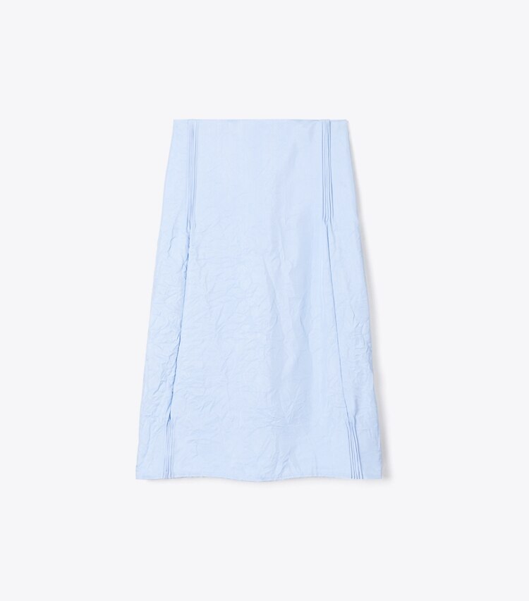 Tory Burch diseñador prendas inferiores Falda de viscosa arrugada en Cornflower frontal