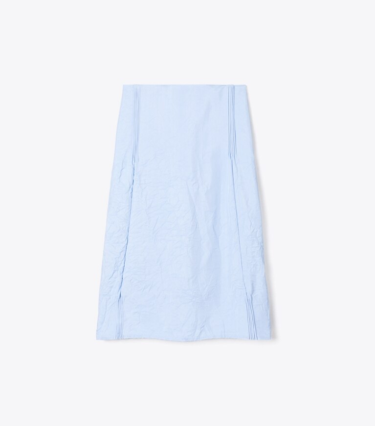 Tory Burch diseñador prendas inferiores Falda de viscosa arrugada en Cornflower frontal
