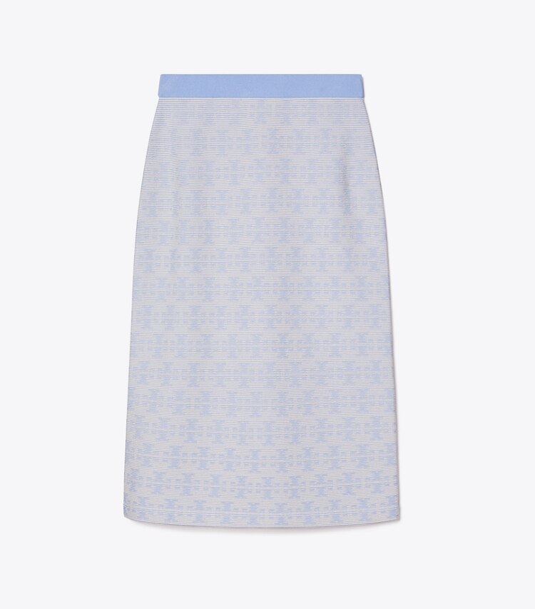 Tory Burch diseñador prendas inferiores Falda de viscosa en Vanilla / Blue frente