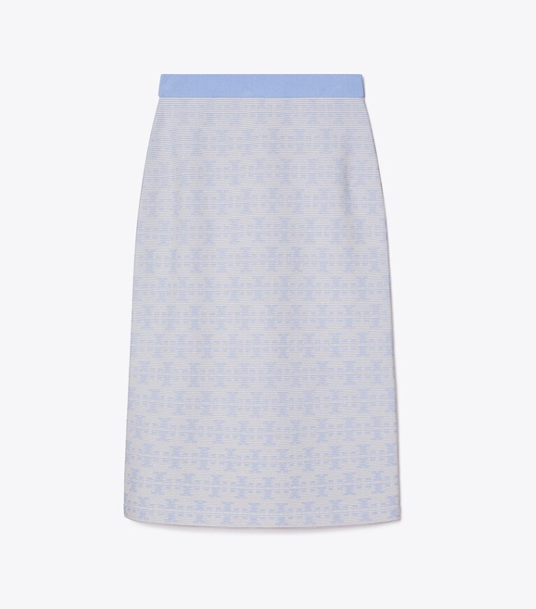 Tory Burch diseñador prendas inferiores Falda de viscosa en Vanilla / Blue frente