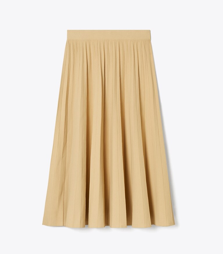 Tory Burch diseñador prendas inferiores Falda de viscosa plisada en Beige frente