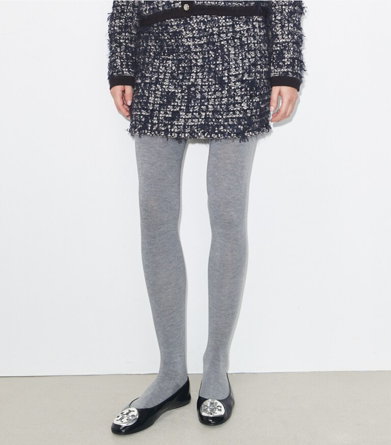 Tory Burch diseñador prendas inferiores Falda Kendra de tweed en Navy / Ivory detalle en modelo