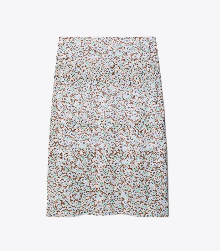 Tory Burch diseñador prendas inferiores Falda plisada de viscosa en Blue Floral frente