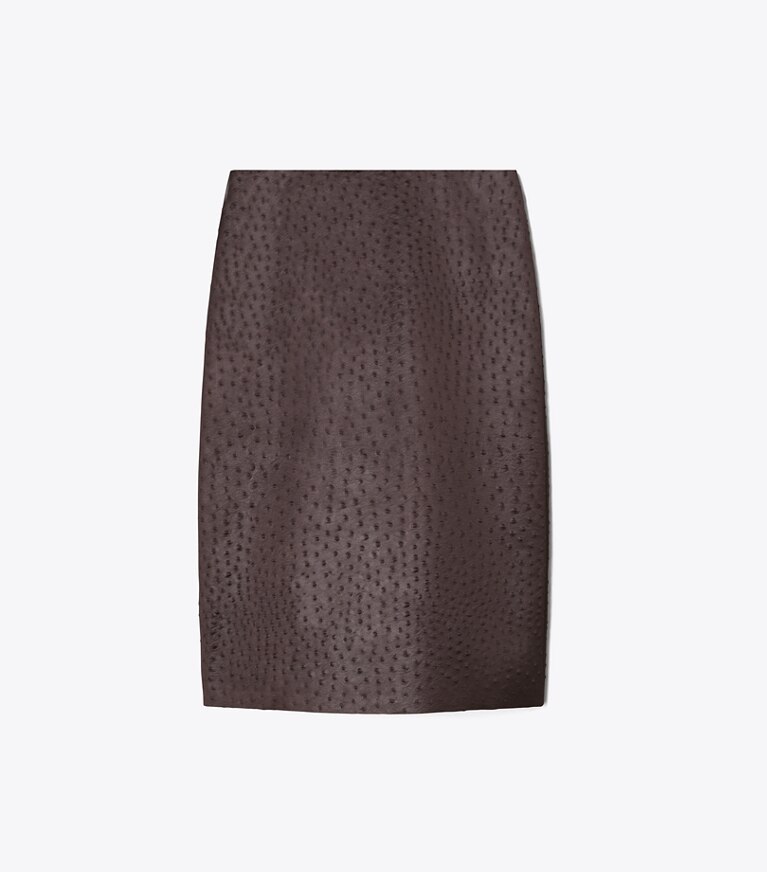 Tory Burch diseñador prendas inferiores Falda texturizada en Roasted Eggplant frente