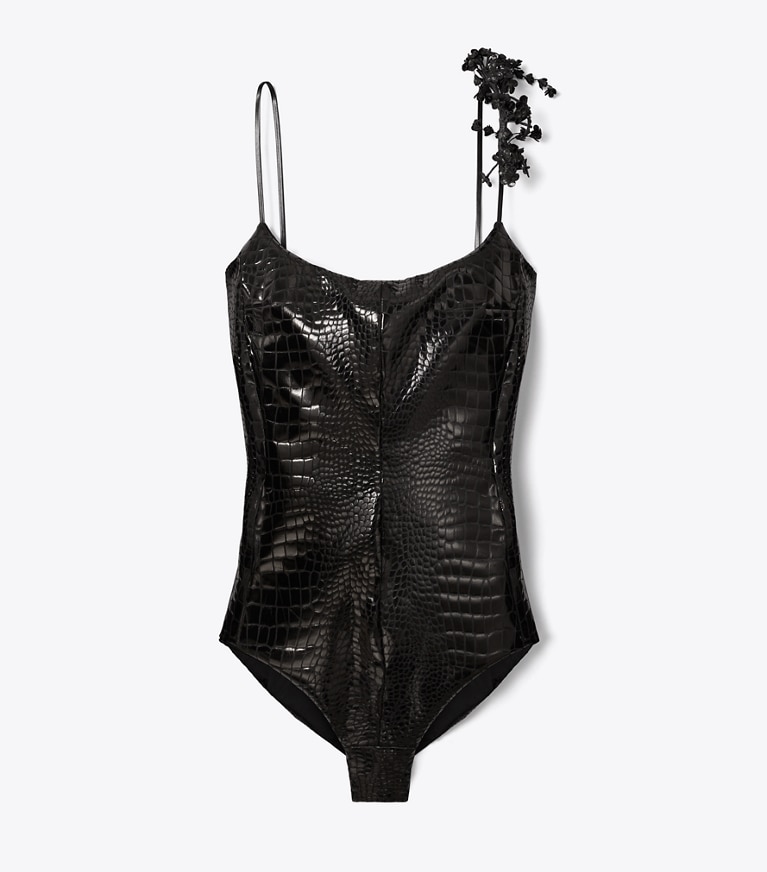 Sold Good American Snakeskin Faux Leather Bodysuit