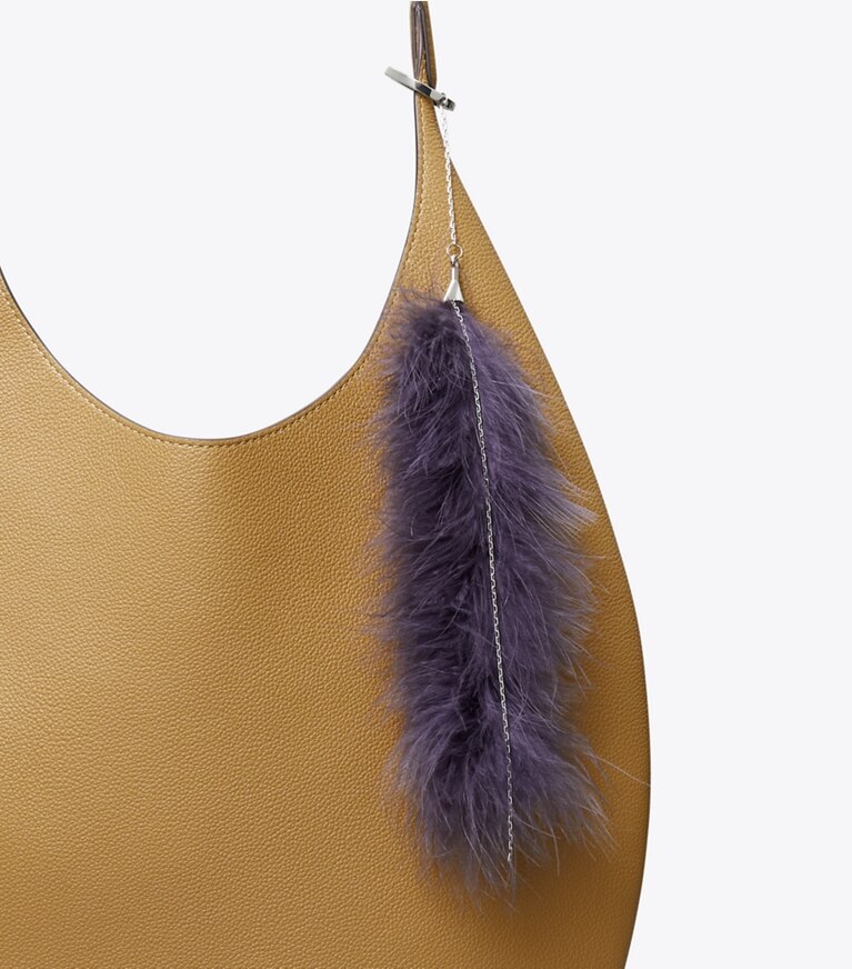 Tory Burch designer バッグチャーム＆キーリング フェザー バッグチャーム in Dark Purple front