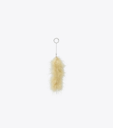 Tory Burch designer bag charms & key rings Feather Bag Charm in Praline front