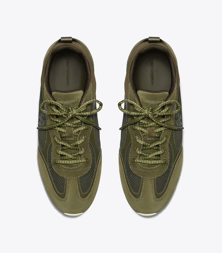 Tory Burch designer sneakers Field Sneaker in DARK OLIVE angle