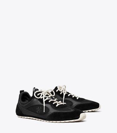 Tory Burch designer sneakers Field Sneaker in PERFECT BLACK angle
