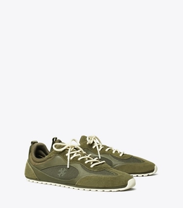 Tory Burch designer sneakers Field Sneaker in DARK OLIVE angle