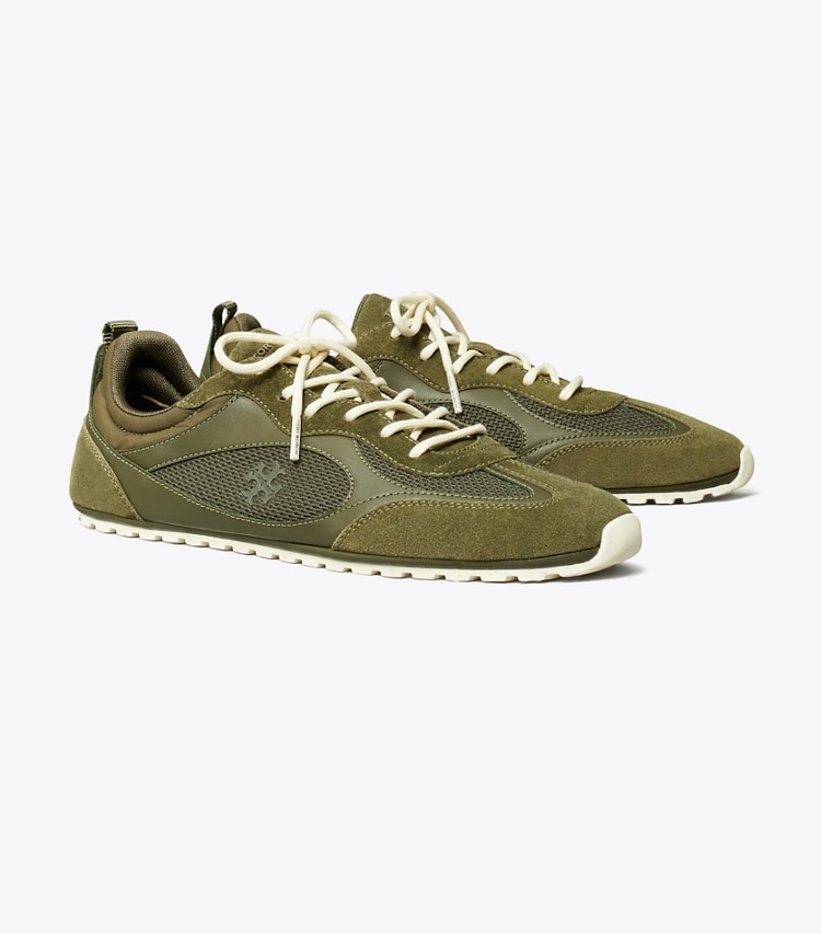 Tory Burch designer sneakers Field Sneaker in DARK OLIVE angle