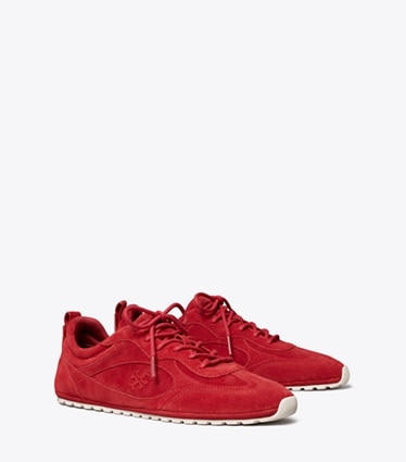 Tory Burch designer sneakers Field Sneaker in TOUCAN RED angle