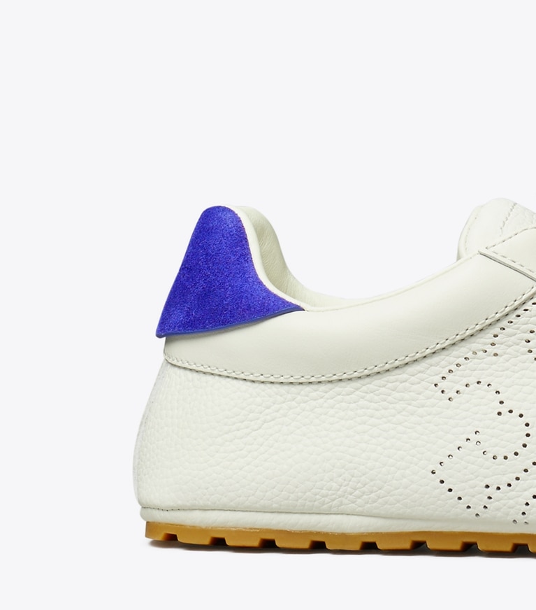 Tory Burch designer sneakers Field Sneaker in BLANC / WHITE MOCHA / BALLPOINT BLUE detail
