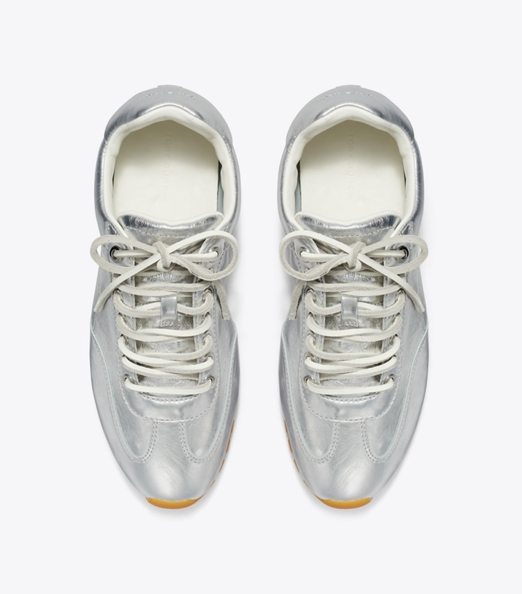 Tory Burch designer sneakers Field Sneaker in ARGENTO overhead
