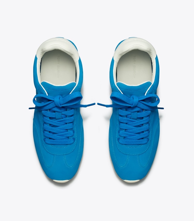 Tory Burch designer sneakers Field Sneaker in CAVE BLUE / BLANC overhead
