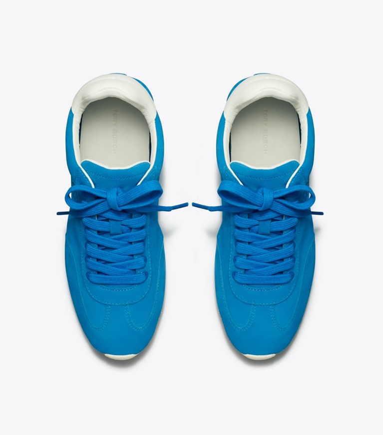 Tory Burch designer sneakers Field Sneaker in CAVE BLUE / BLANC angle