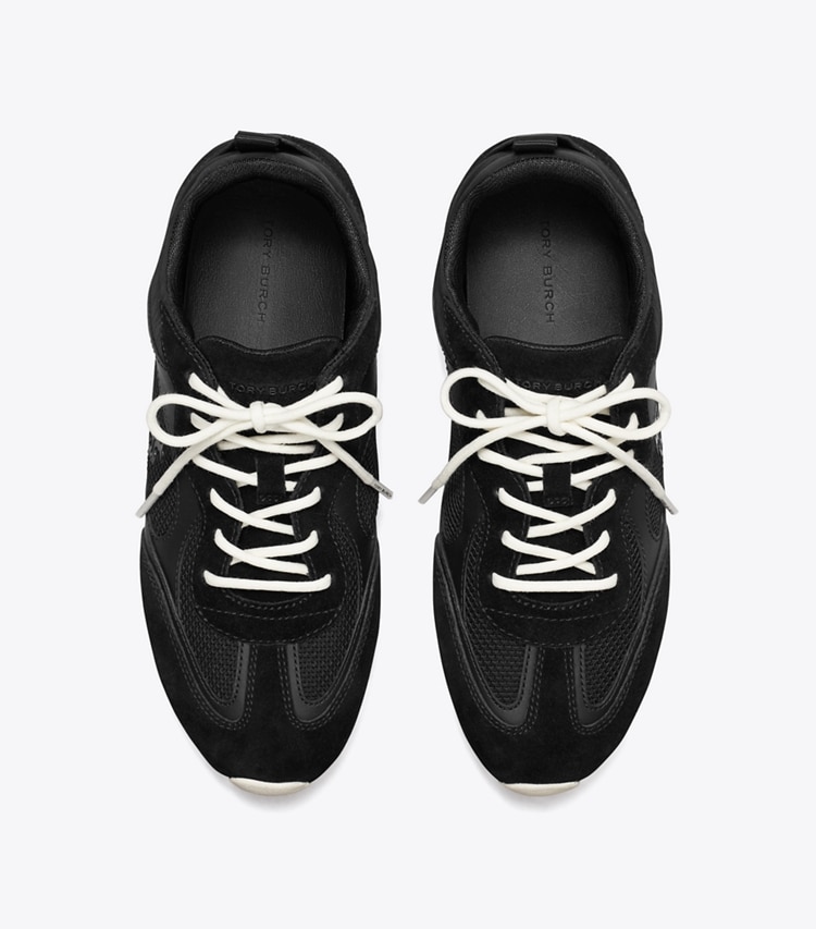 Tory Burch designer sneakers Field Sneaker in PERFECT BLACK overhead