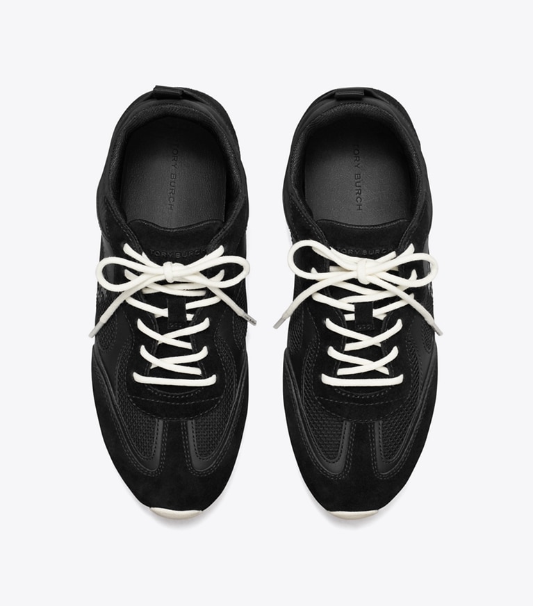Tory Burch designer sneakers Field Sneaker in PERFECT BLACK overhead