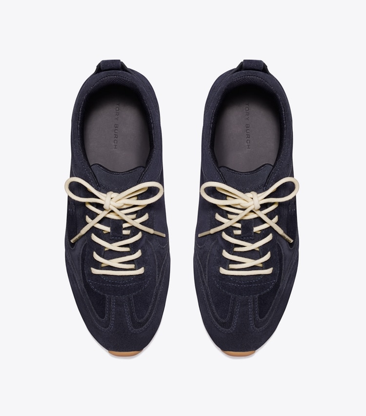 Tory Burch designer sneakers Field Sneaker in NEW NAVY overhead