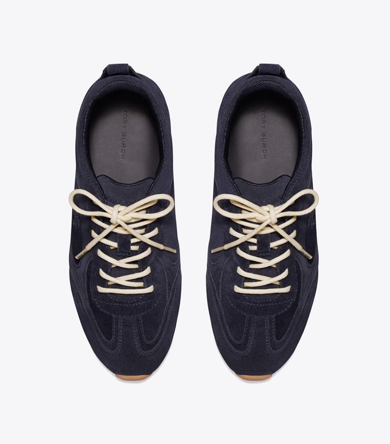 Tory Burch designer sneakers Field Sneaker in NEW NAVY overhead