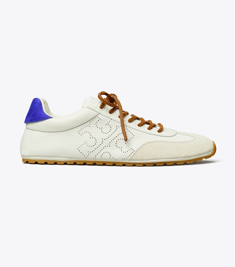 Tory Burch designer sneakers Field Sneaker in BLANC / WHITE MOCHA / BALLPOINT BLUE side